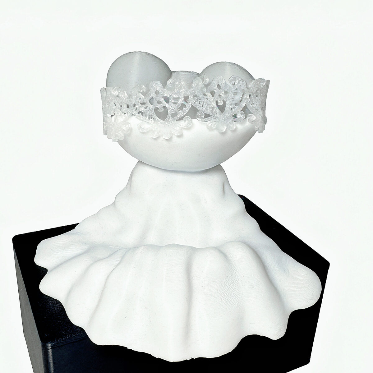 Labubu Lady Gaga Abracadabra 2025 doll collectible featuring white-transparent PLA body with lace edge details for fans